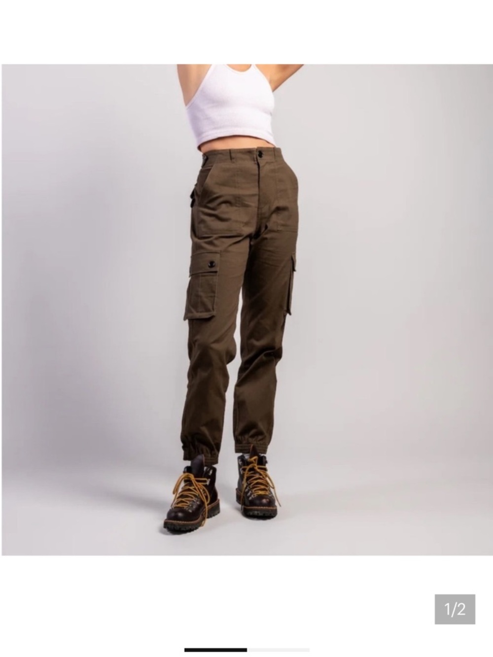 Bundle of TWO  Wondery Isabelle Cargo Jogger Pants Hiking Climbing BROWN/Olive